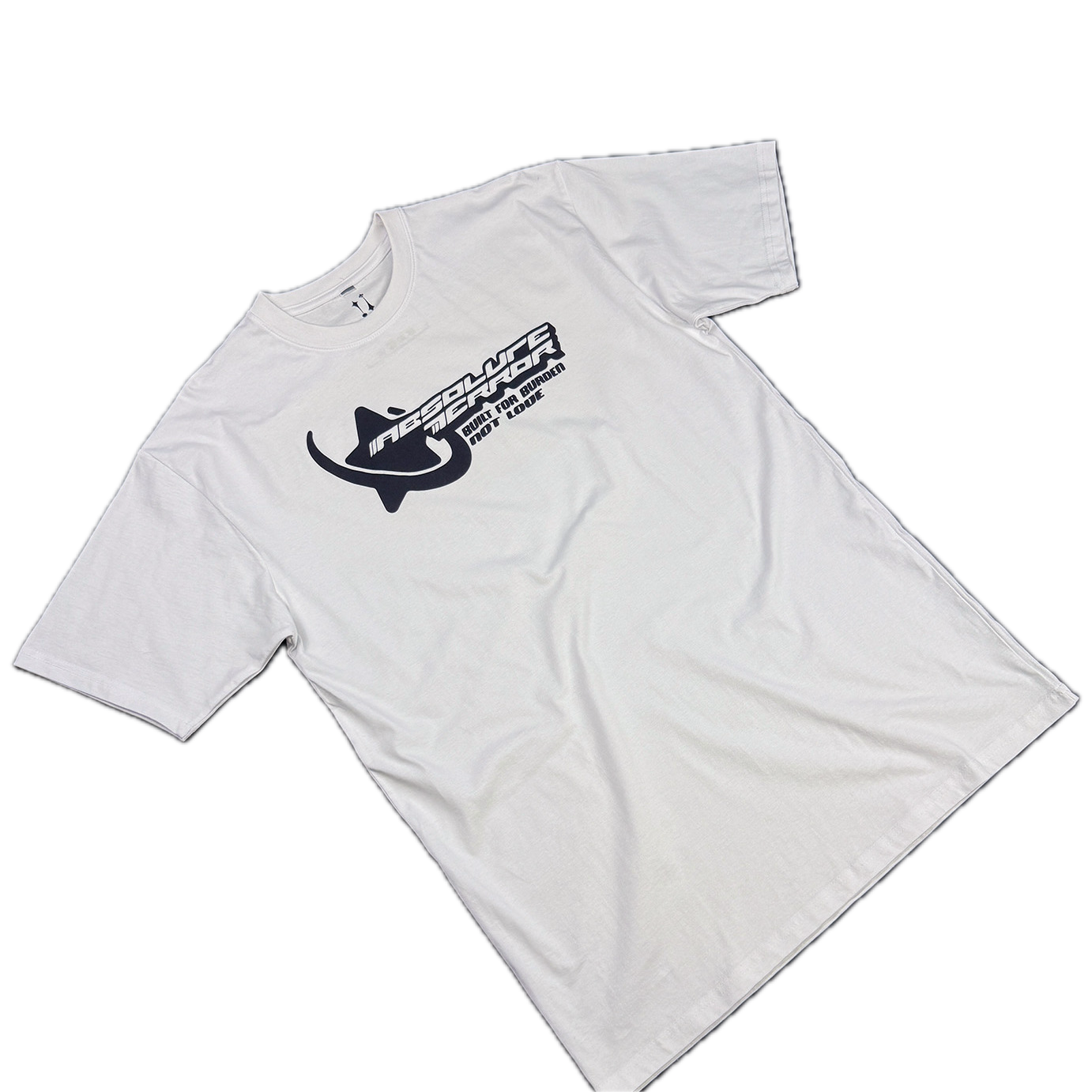 Y2K Tee in white with chrome logo front print