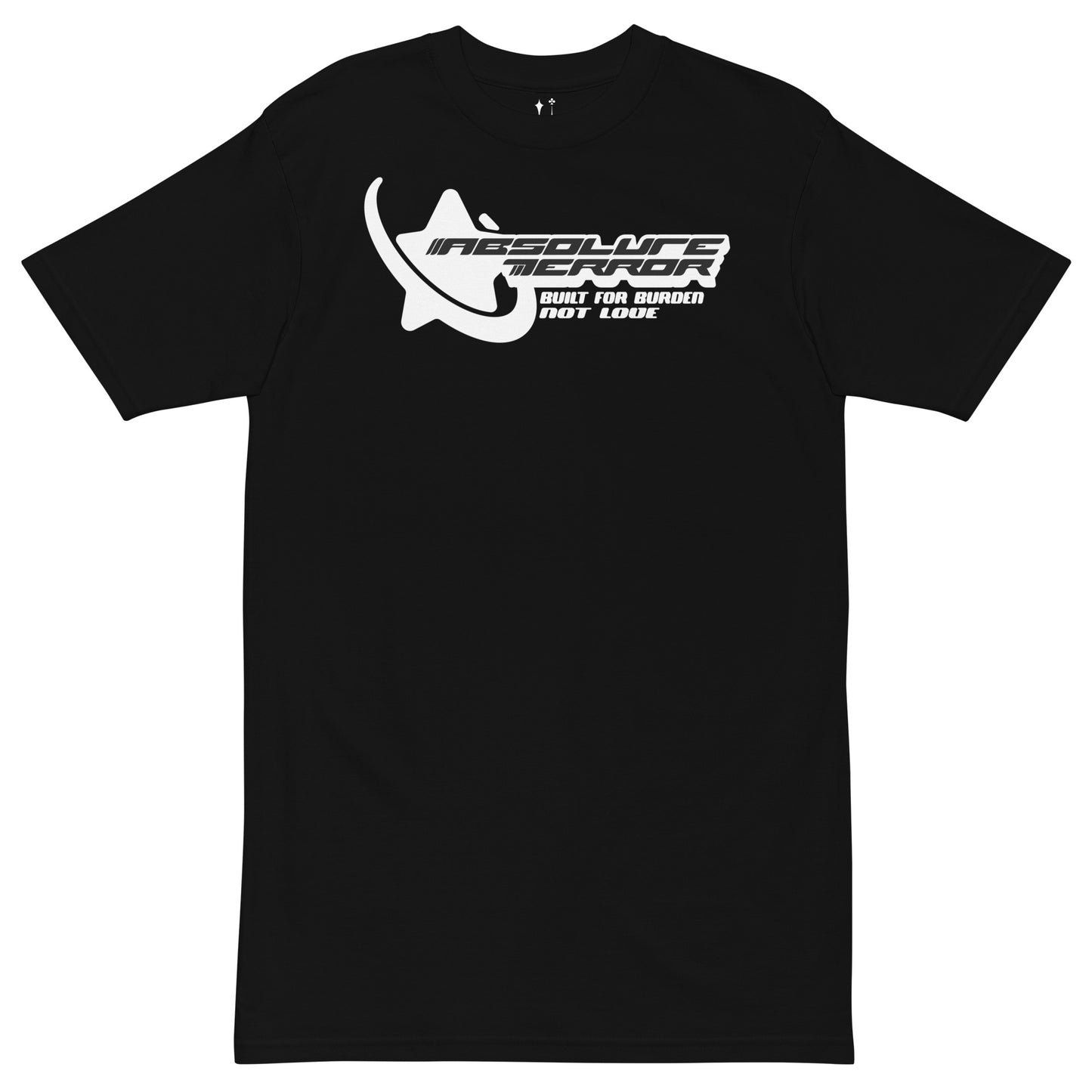 Y2K Tee in black with chrome logo front print